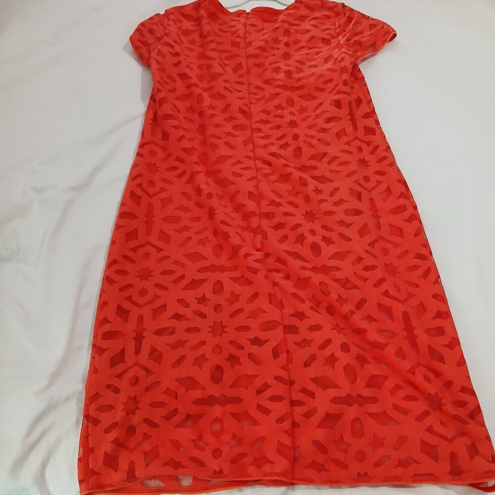 Betty Barclay Dresses 12 short-sleeve v-neck geometric-lace lined pumpkin dress - Picture 6 of 12